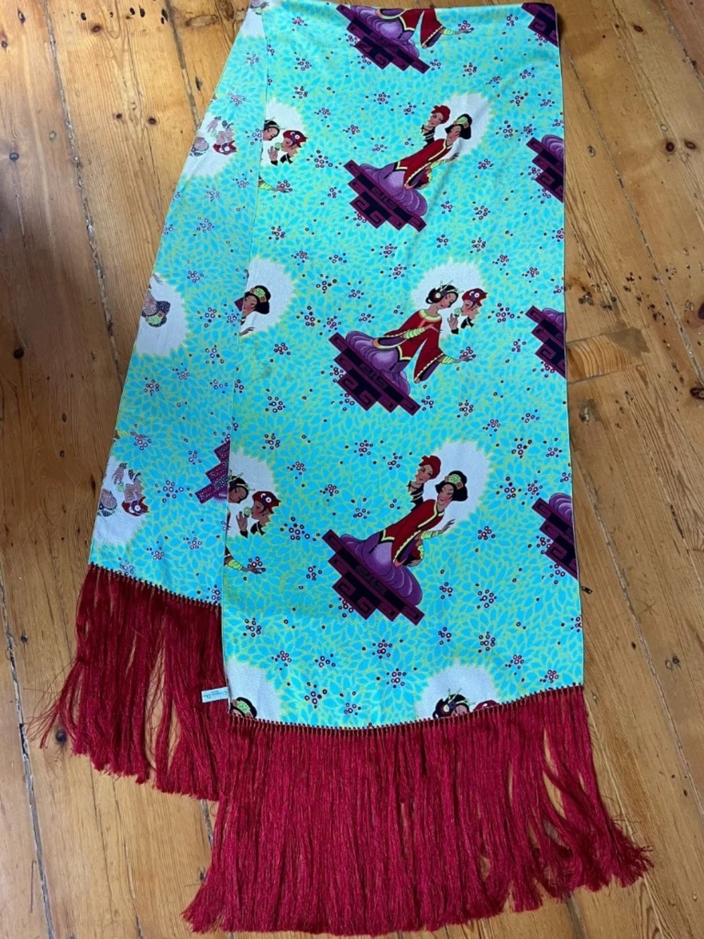 Christian Dior Rare Vintage Long Scarf John Galliano’s Work Asian Motifs Fringed